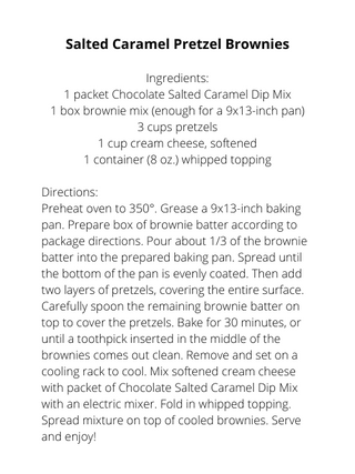 Chocolate Salted Caramel Dip Mix
